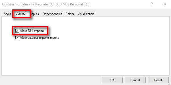 Allow DLL imports;Switch to the 