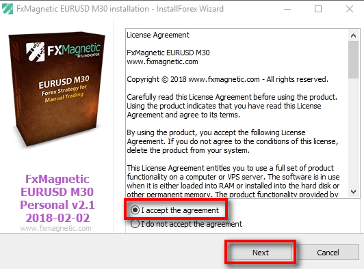You need to agree with the License Agreement;Read the License Agreement. If you accept, select the 