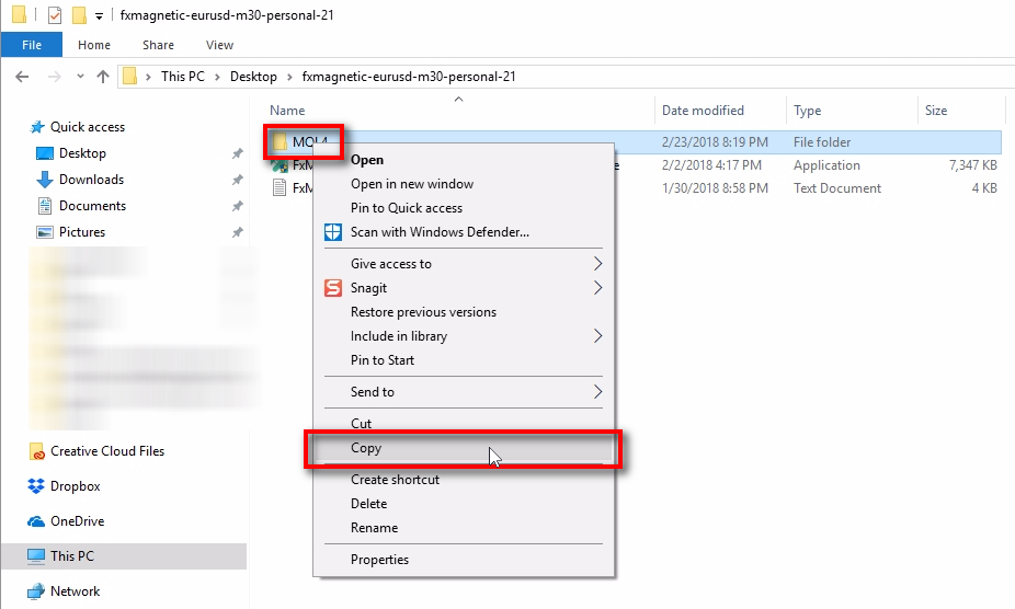 Alternative installation method;If you cannot use auto-installer for any reason you can always copy FxMagnetic files manually to the right folder of MT4. You need to copy the entire contents of the 