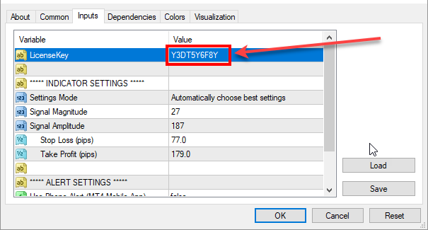 FxMagnetic settings - License Key field