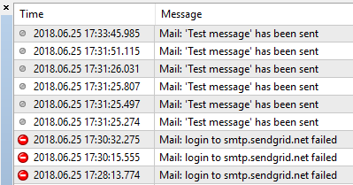 MT4 email test message failed or success