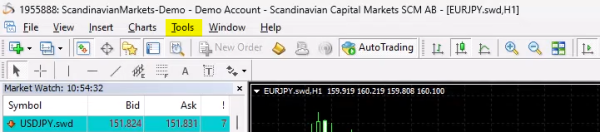 Metatrader 4 Platform Configuration 1