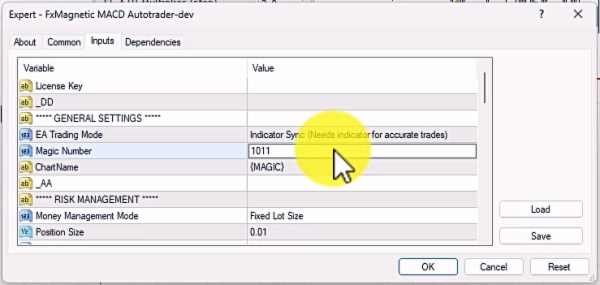 General Settings, Magic Numbers variable