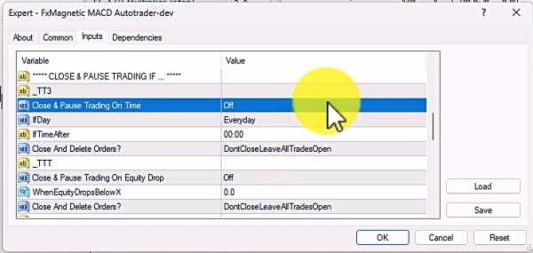 Close & Pause Trading If Settings
